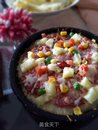 #一人食#清爽的夏威夷风情披萨的做法步骤：10