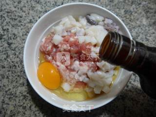 鸡蛋乌贼蒸肉末的做法步骤：4
