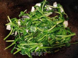 清炒豌豆尖的做法步骤：4