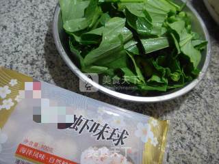 虾味球炒油菜蕻的做法步骤：1
