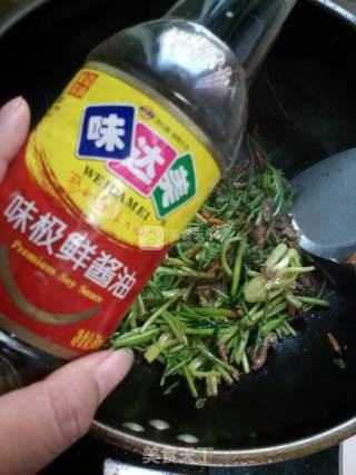 牛肉炒香菜的做法步骤：7