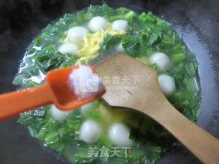 油菜蕻鸡蛋煮汤圆的做法步骤：16