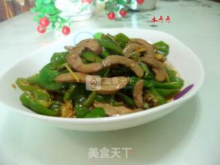 青椒猪腰子的做法步骤：12