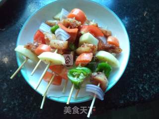 香煎香辣鸡肉串的做法步骤：5