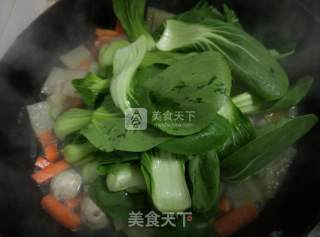 青菜贡丸粉丝汤的做法步骤：4