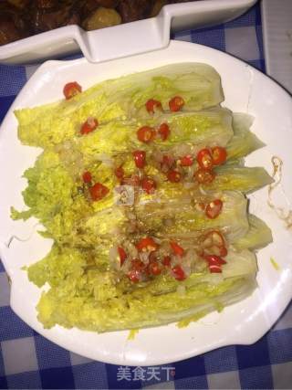 娃娃菜蒸粉丝的做法步骤：6