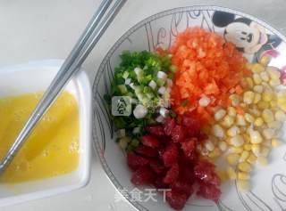 简约午餐——蛋炒饭的做法步骤：2