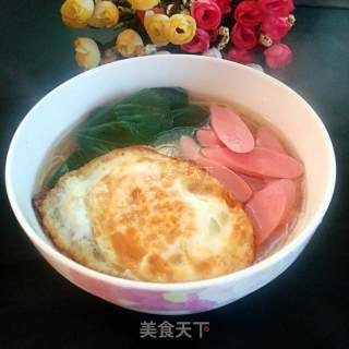 火腿肠鸡蛋面的做法步骤：8