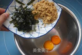 紫菜肉松蛋糕的做法步骤：1