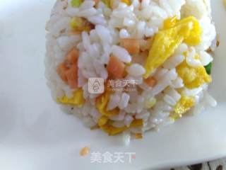火腿肠蛋炒饭的做法步骤：7