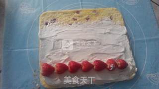 红火火的草莓季——舒芙蕾草莓卷的做法步骤：13
