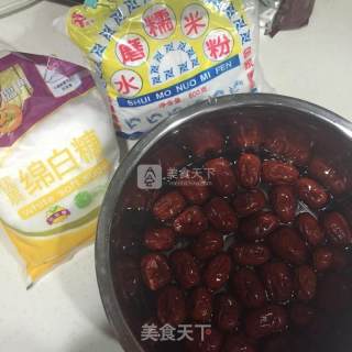 新年小甜点糯米红枣之开口笑的做法步骤：1