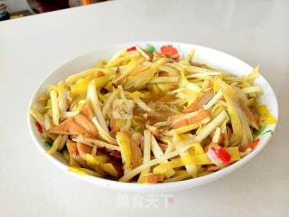 韭黄炒茶干的做法步骤：5