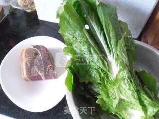 火腿烧青菜的做法步骤：1