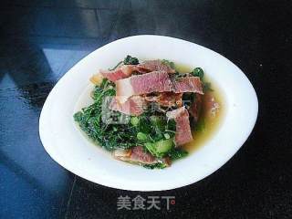 火腿烧青菜的做法步骤：10