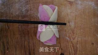 玫瑰花卷（南瓜，紫薯）馍馍的做法步骤：9