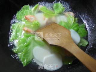 江白虾圆白菜年糕汤的做法步骤：5