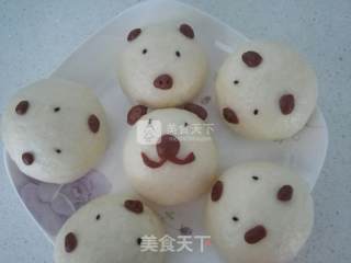 功夫熊猫大战猪猪侠～紫薯蓝莓芝麻包的做法步骤：12