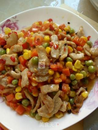 小炒瘦肉祝你新年快乐的做法步骤：1