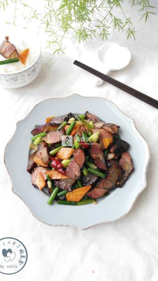 蒜薹炒腊肉的做法步骤：10