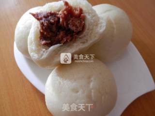 玫瑰豆沙包的做法步骤：5