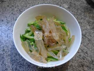 海蜇拌小青瓜的做法步骤：4