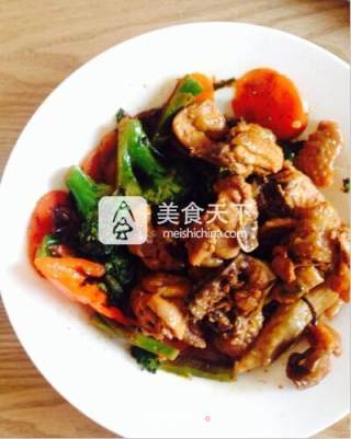 红烧鸡块兰花扣饭的做法步骤：5