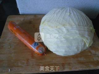 肉肠圆白菜的做法步骤：1