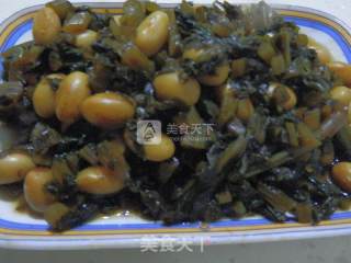 佐餐小菜芥菜黄豆的做法步骤：4