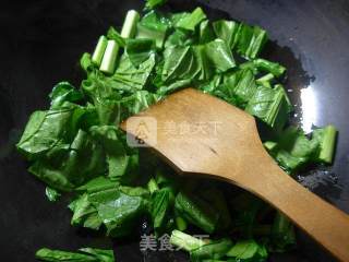 咖喱天菜芯煮年糕的做法步骤：3
