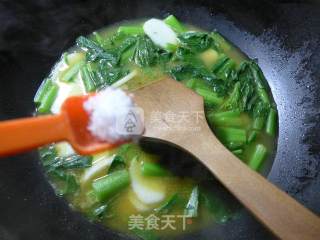 咖喱天菜芯煮年糕的做法步骤：7