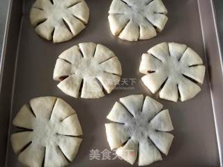豆沙花朵面包的做法步骤：5