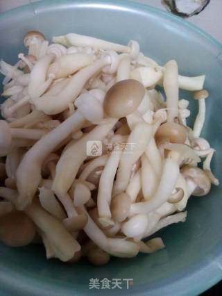青椒炒海鲜菇的做法步骤：2