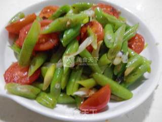 圣女果炒龙豆的做法步骤：5
