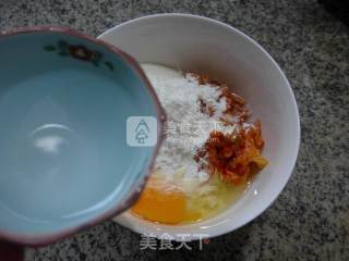 鸡蛋泡菜山药饼饼的做法步骤：6