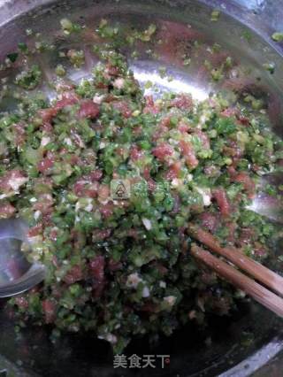 青椒猪肉饺子的做法步骤：5