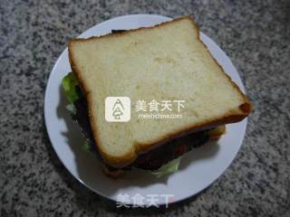 鸡蛋牛排三明治的做法步骤：6