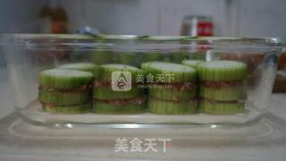 微波炉版丝瓜酿肉的做法步骤：7