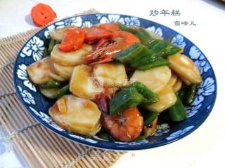 家常炒年糕的做法步骤：7