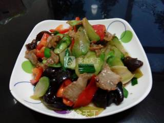 娃娃菜黑木耳炒肉片的做法步骤：6
