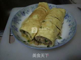 马蹄肉蛋卷的做法步骤：11