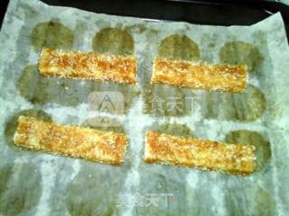 焦糖冰砂土司条的做法步骤：6