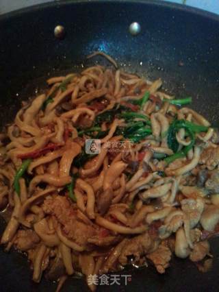 鸡腿蘑炒肉的做法步骤：16