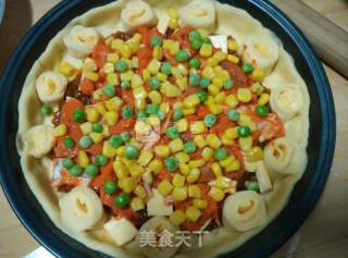 芝士鸡肉玉米披萨（9寸）的做法步骤：11