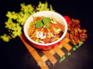 香菇腊肠炒面的做法步骤：19