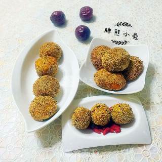 芝香红薯南瓜团的做法步骤：18
