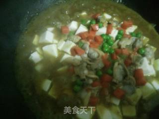 咖喱蛤蜊烩豆腐的做法步骤：10