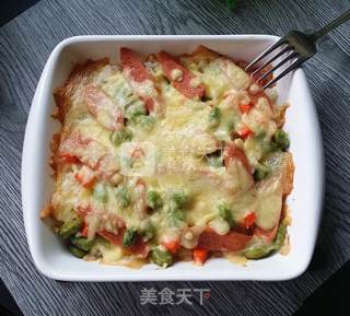 火腿肠芝士焗饭的做法步骤：9