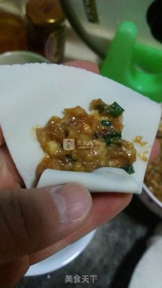 猪肉荸荠馄饨的做法步骤：4