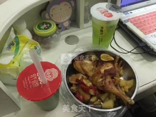 电烤箱蔬菜烤鸡~香喷喷的的做法步骤：9